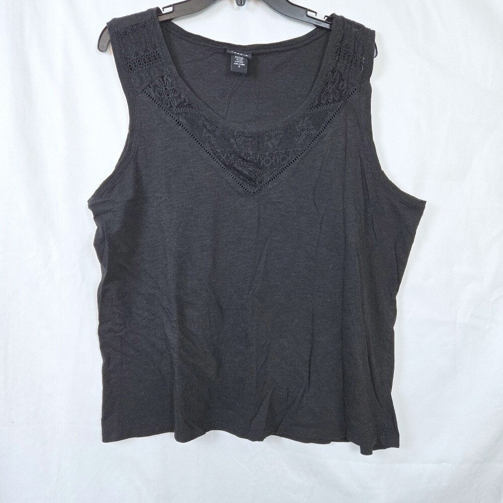 Torrid Womens Black Crochet Lace Sleeveless Minimalist Top 2X Business Casual